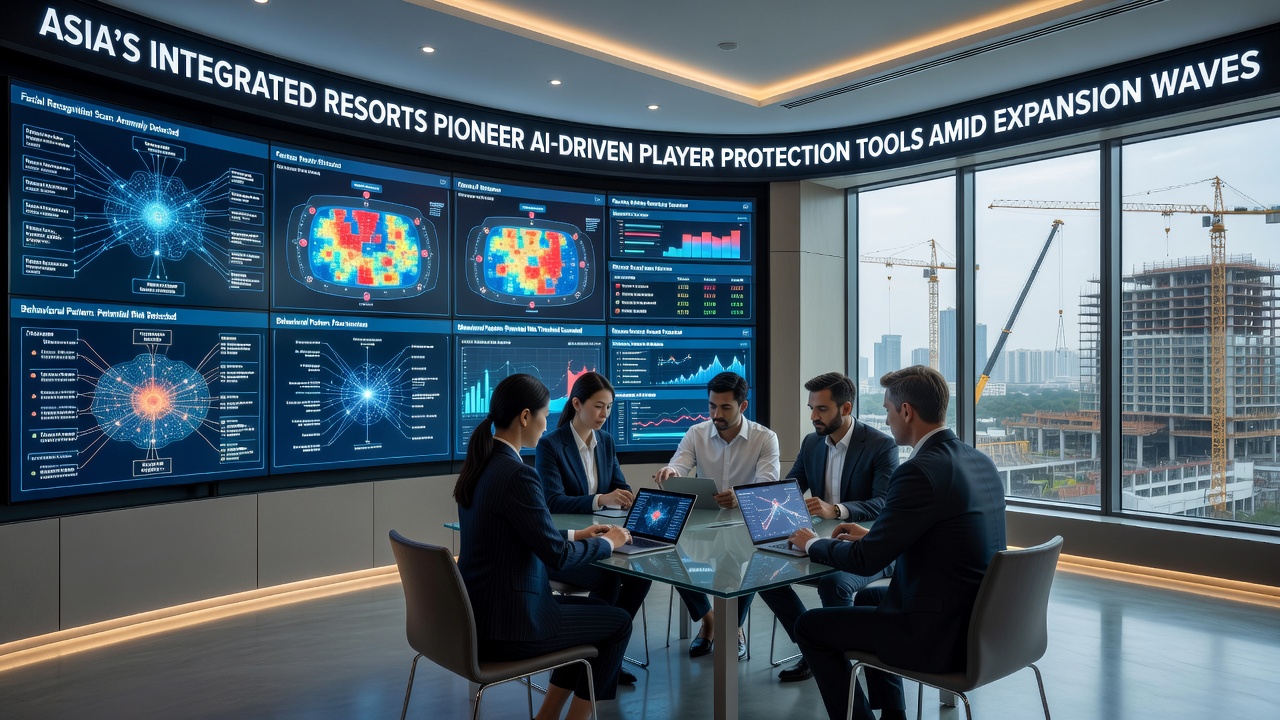 AI dashboard interface displaying player protection metrics at an Asian integrated resort