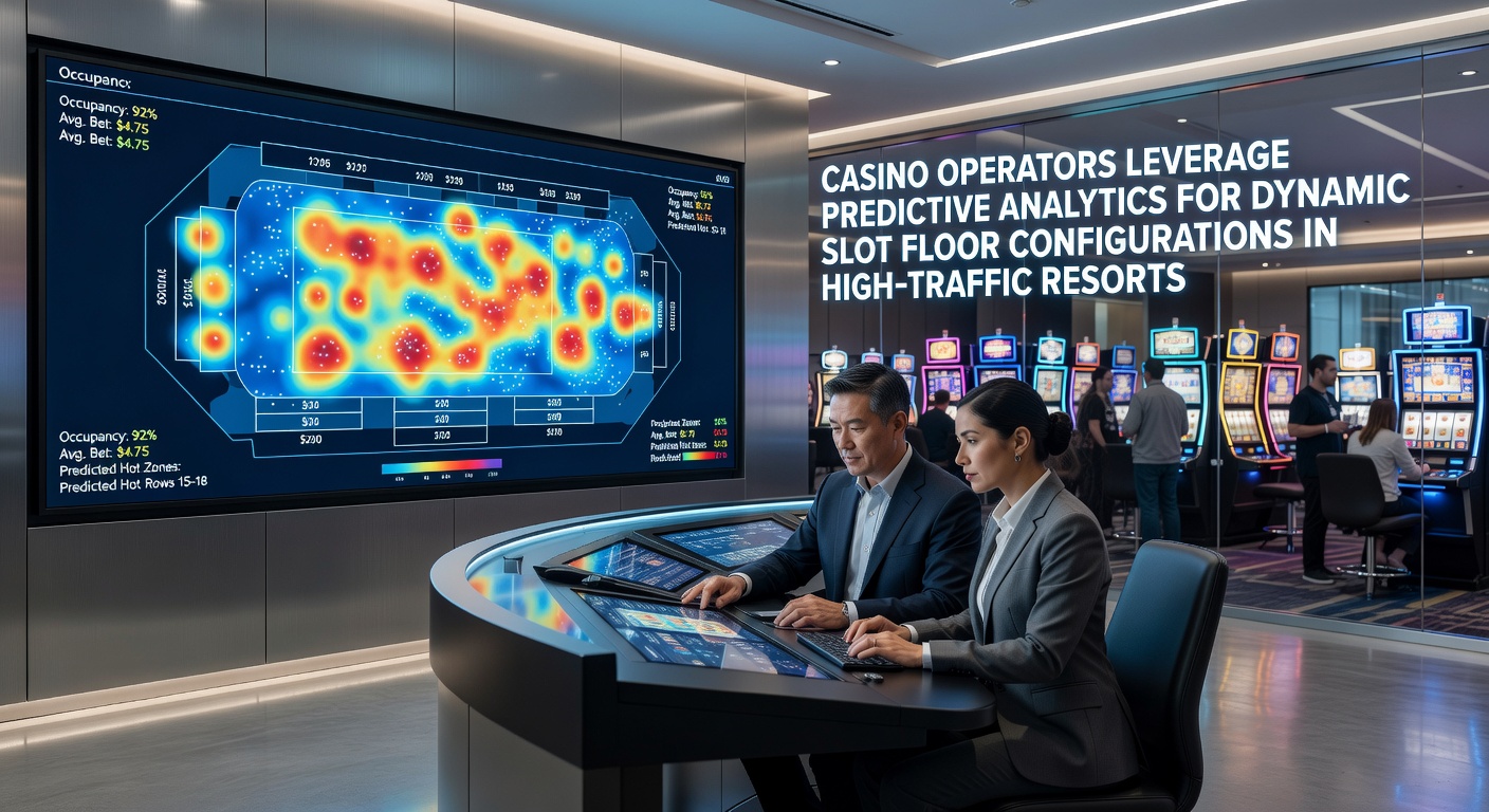 Casino floor with slot machines being reconfigured based on real-time data analytics