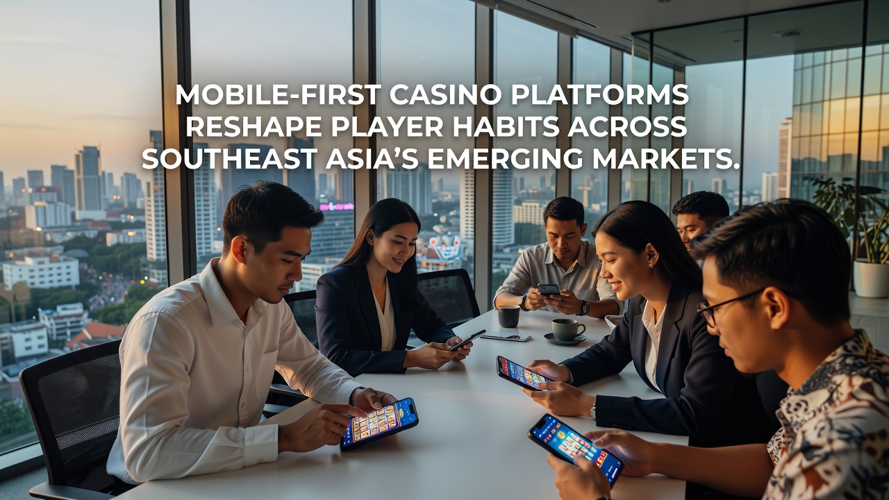 Mobile casino app interface displayed on smartphones across Southeast Asian markets
